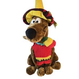 2003 Large Scooby-Doo Mexican Fiesta Sombrero Maraca and Poncho Plush 27"